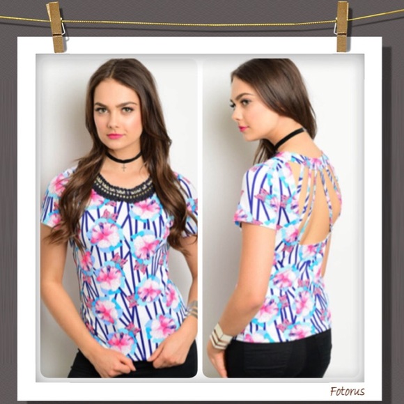 Ivory & Floral Embellished Top - Picture 8 of 8